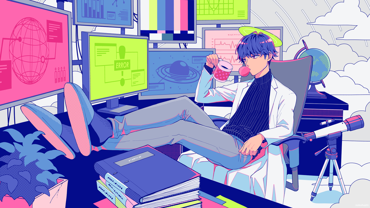 This is a pixiv picture whose title is 観測問題.