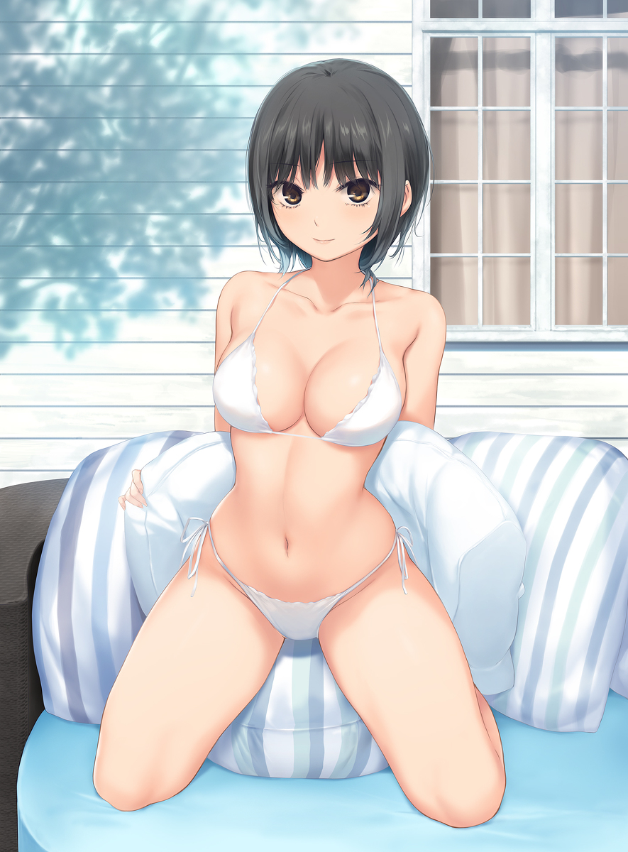 This is a pixiv picture whose title is 青山さん、夏の休憩タイム.