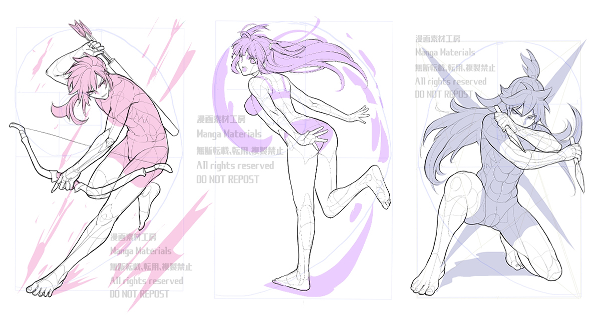 This is a pixiv picture whose title is FANBOXにトレス、商用利用可のポーズ素材集をアップしました.