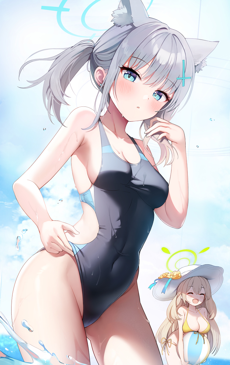 This is a pixiv picture whose title is 水着シロコ.