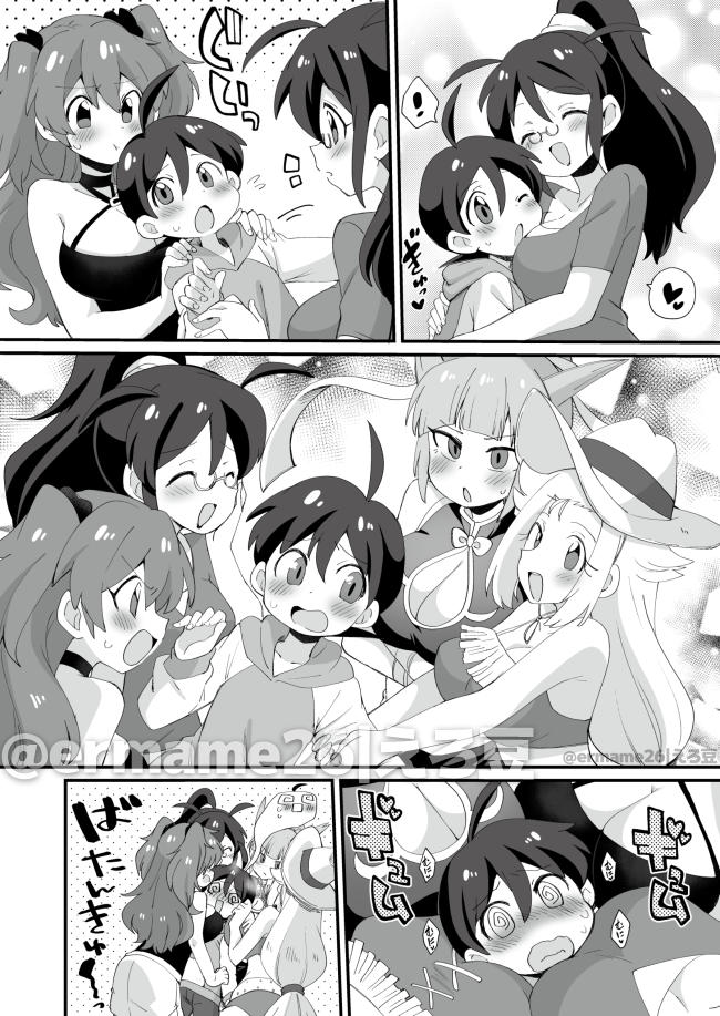 This is a pixiv picture whose title is 【Skeb】おっぱい全方向サンドであります.