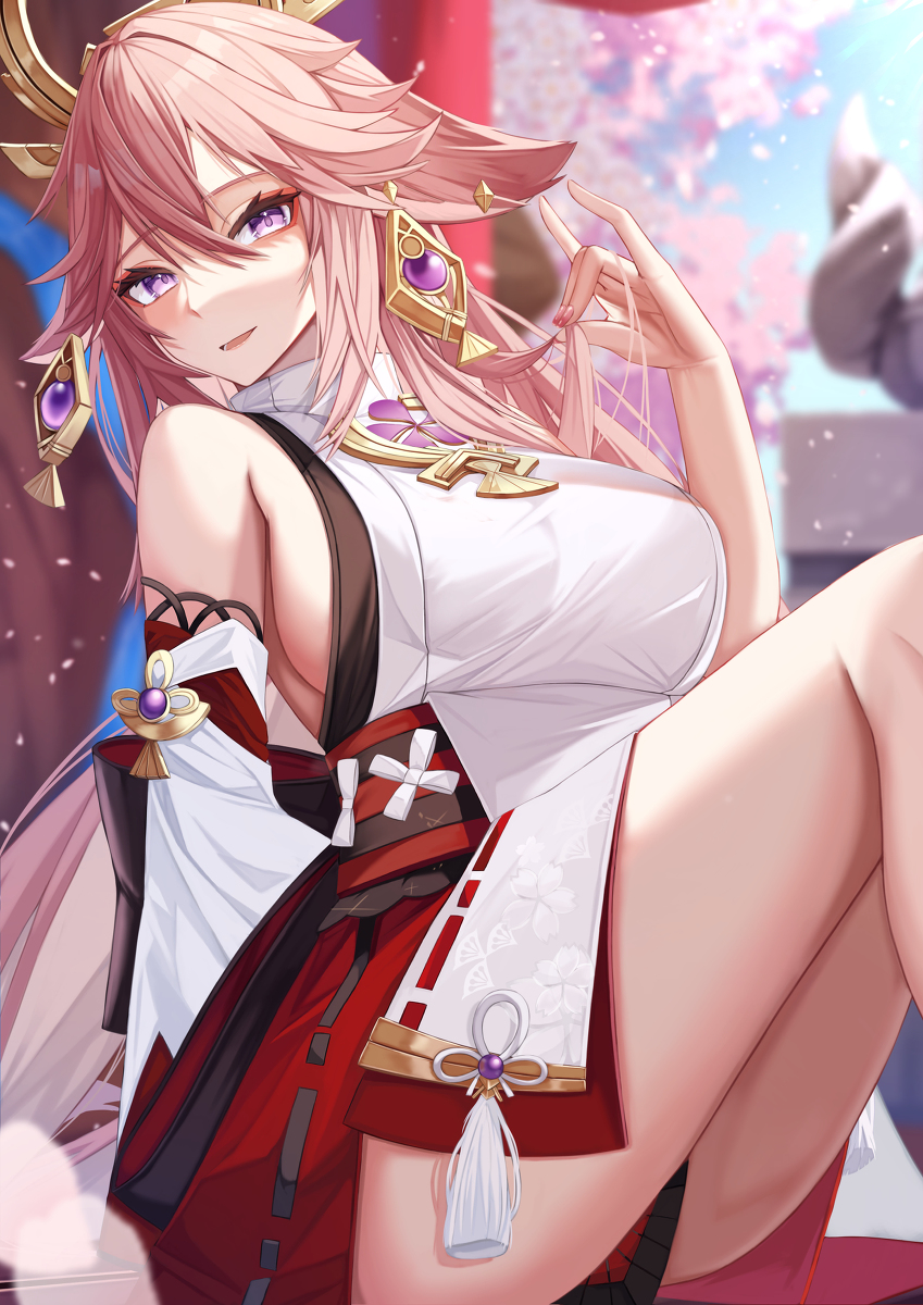 This is a pixiv picture whose title is 八重神子.