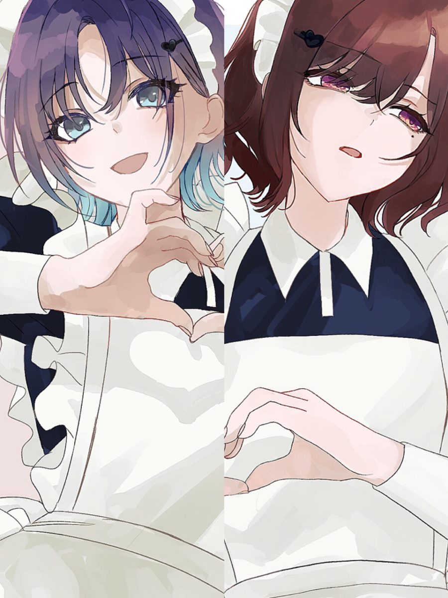 This is a pixiv picture whose title is 💙❤.