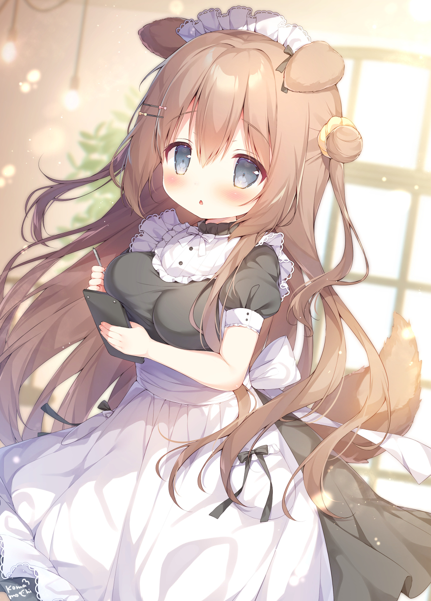 This is a pixiv picture whose title is 喫茶店で気になっている子がバイトしていた.