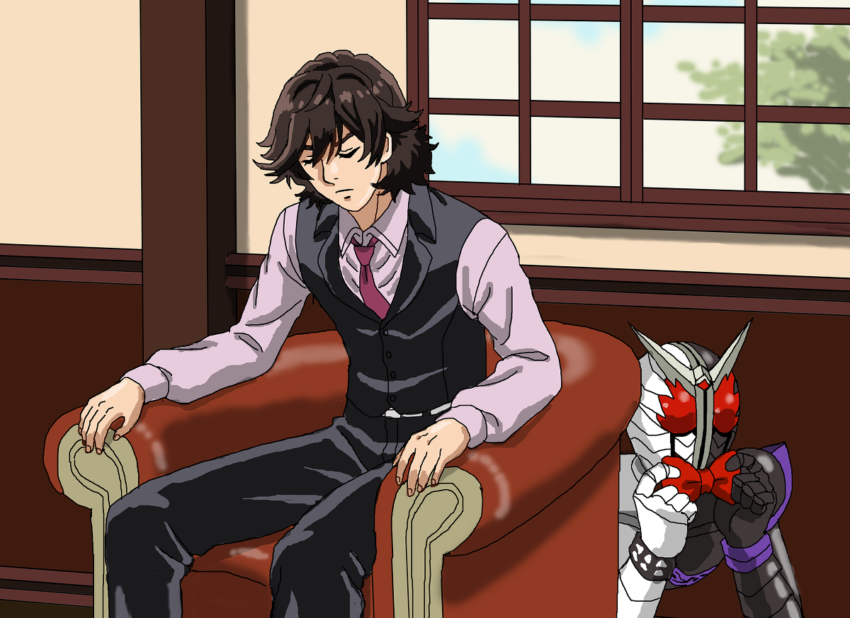 This is a pixiv picture whose title is 謎解きをする二人で一人の名探偵.
