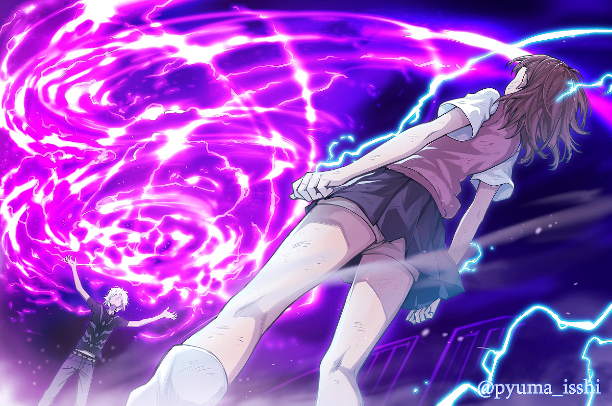 This is a pixiv picture whose title is 美琴VS一方通行.