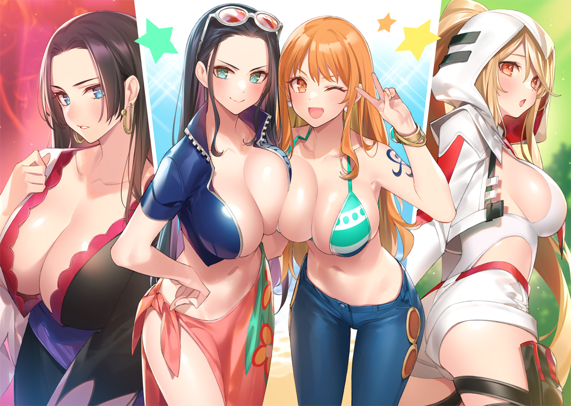This is a pixiv picture whose title is ONEPIECE　X　荒野行動.