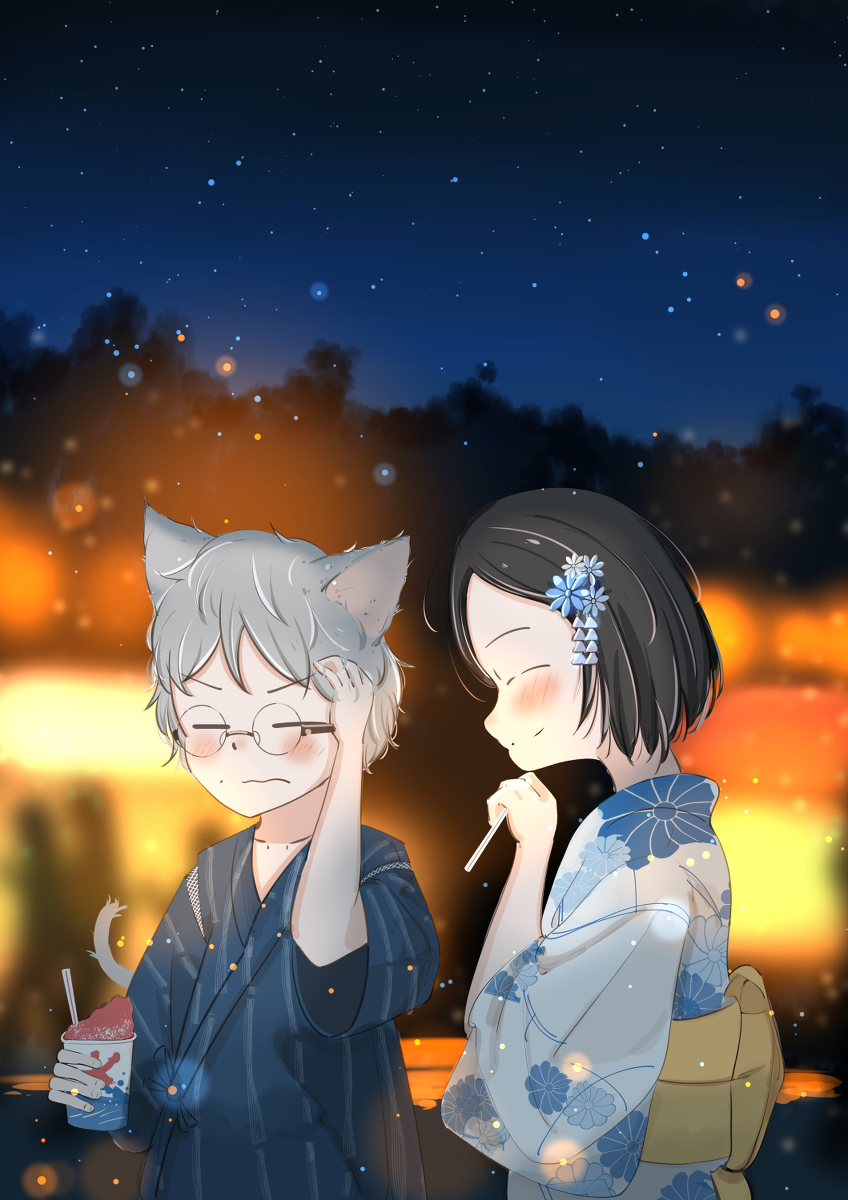 This is a pixiv picture whose title is 一度にたくさん食べすぎだって.