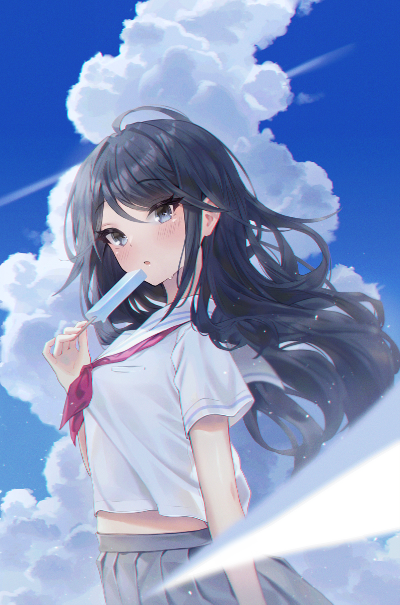 This is a pixiv picture whose title is 青暑.