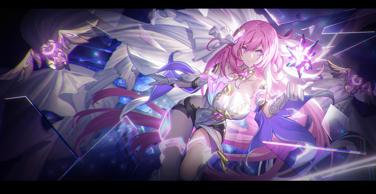 This is a pixiv picture whose title is 人之律者，爱莉希雅.