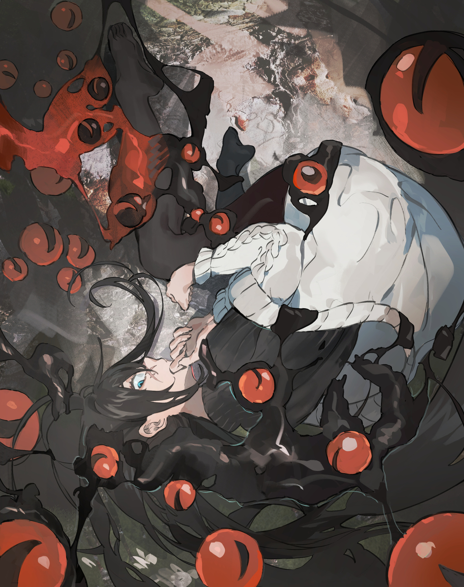 This is a pixiv picture whose title is 悪夢、止まったことがない.