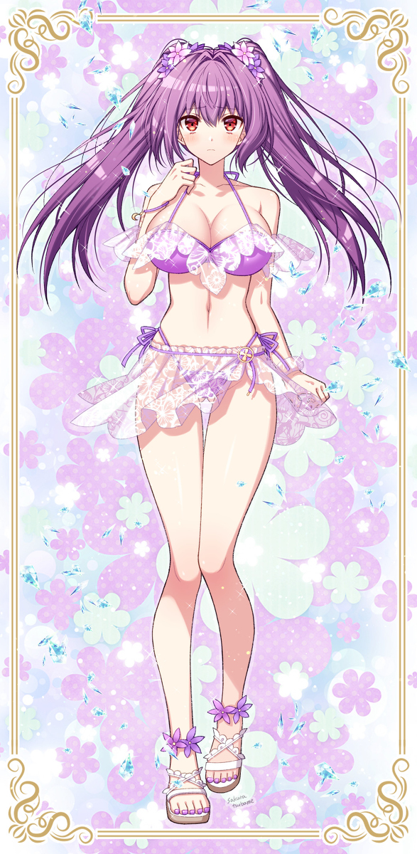 This is a pixiv picture whose title is 水着スカディ.