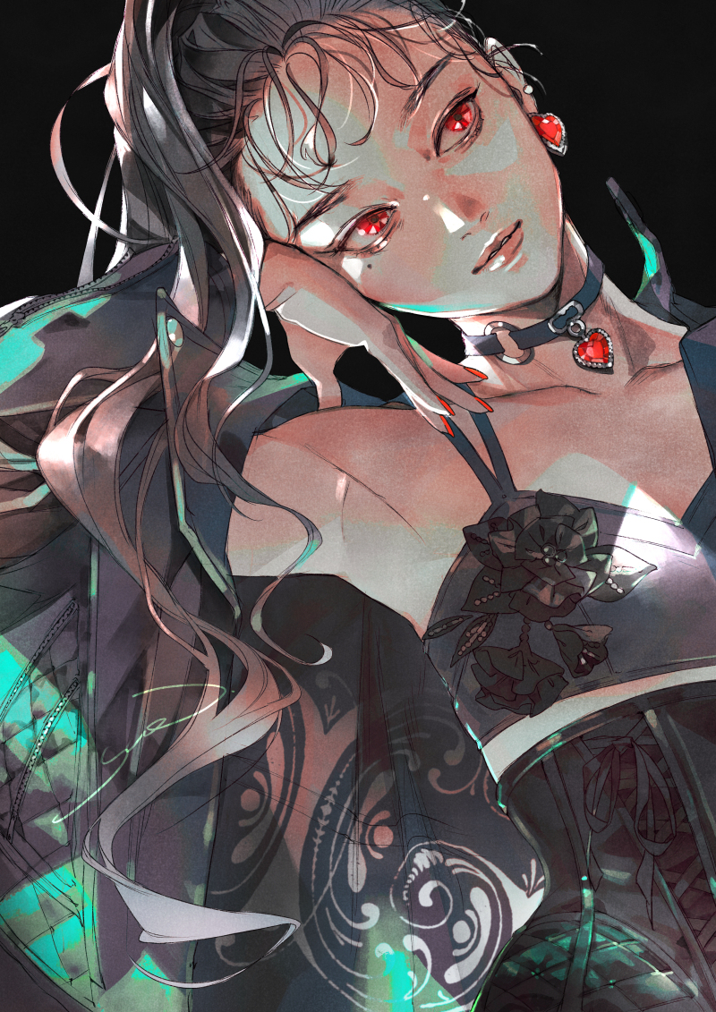 This is a pixiv picture whose title is 【誕生石シリーズ】GARNET.