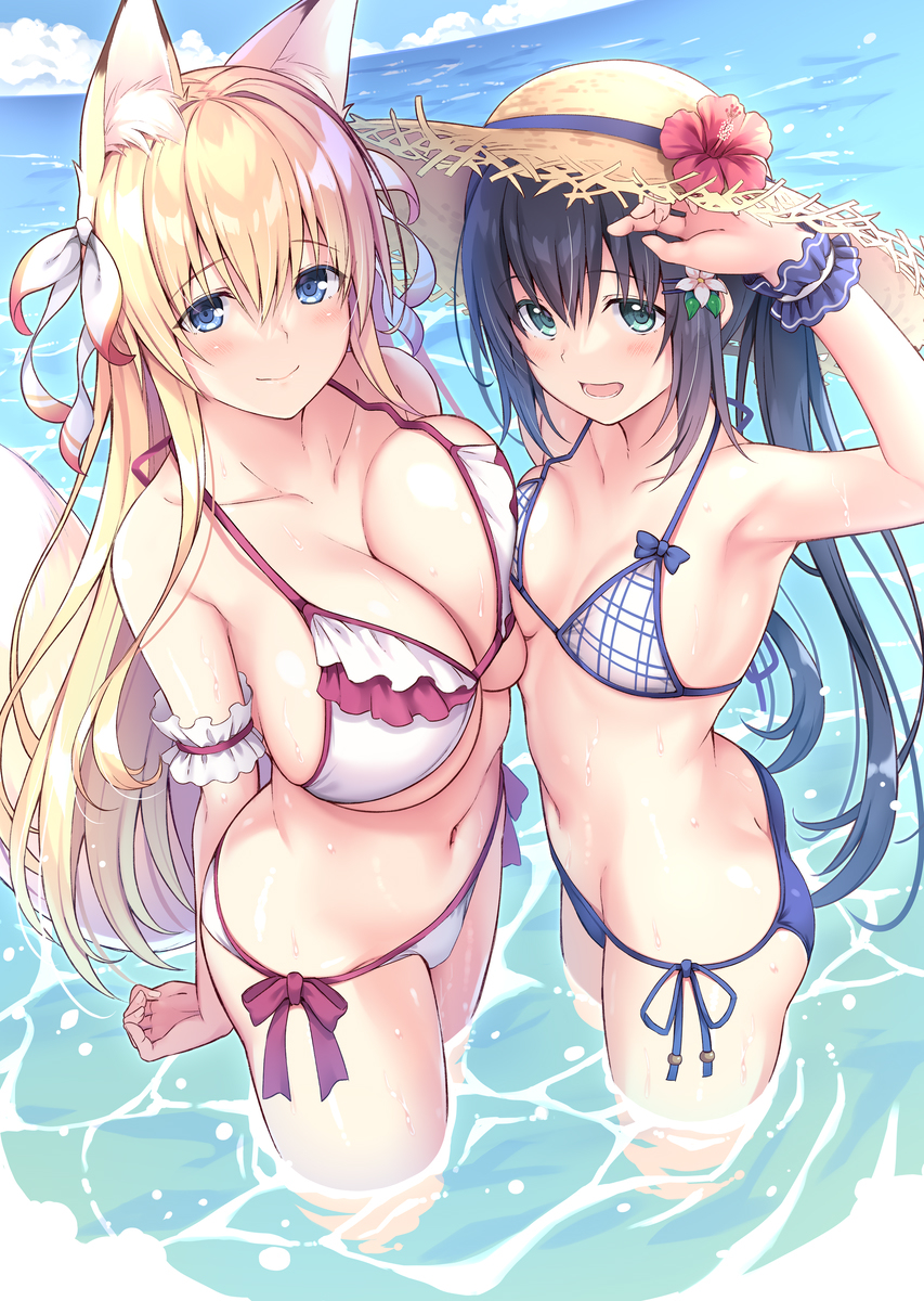 This is a pixiv picture whose title is 水着このはとゆきは.