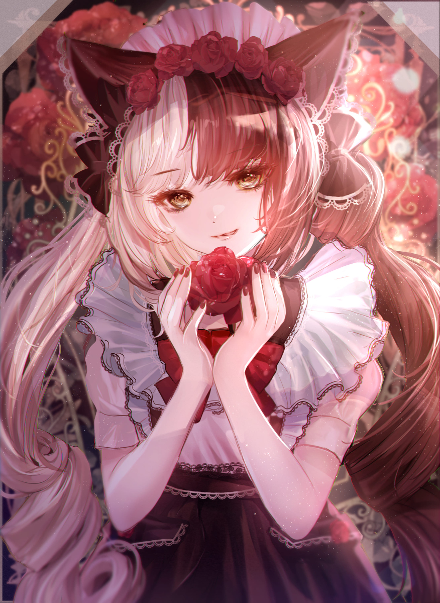 This is a pixiv picture whose title is 赤い薔薇の乙女.