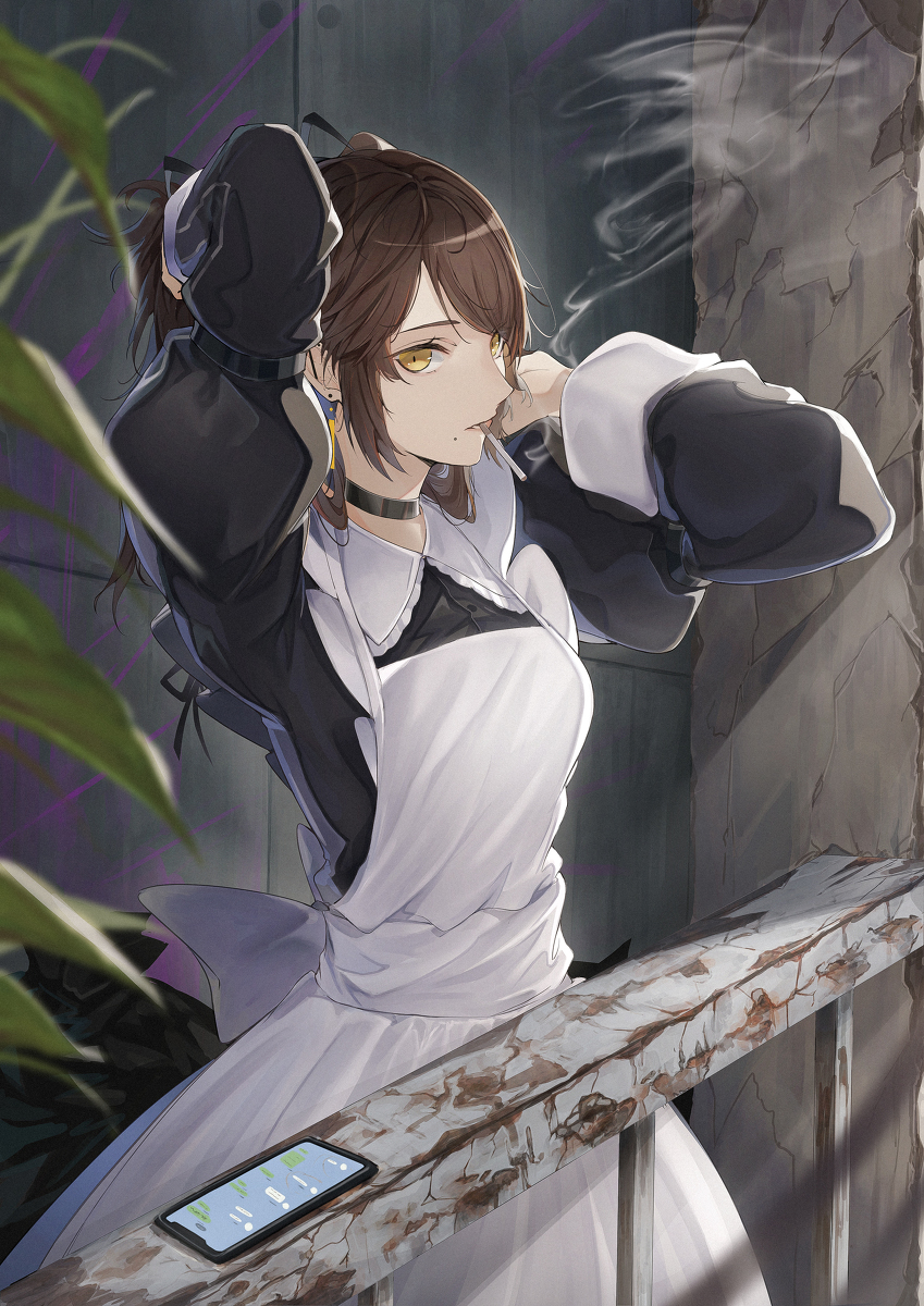 This is a pixiv picture whose title is maid.