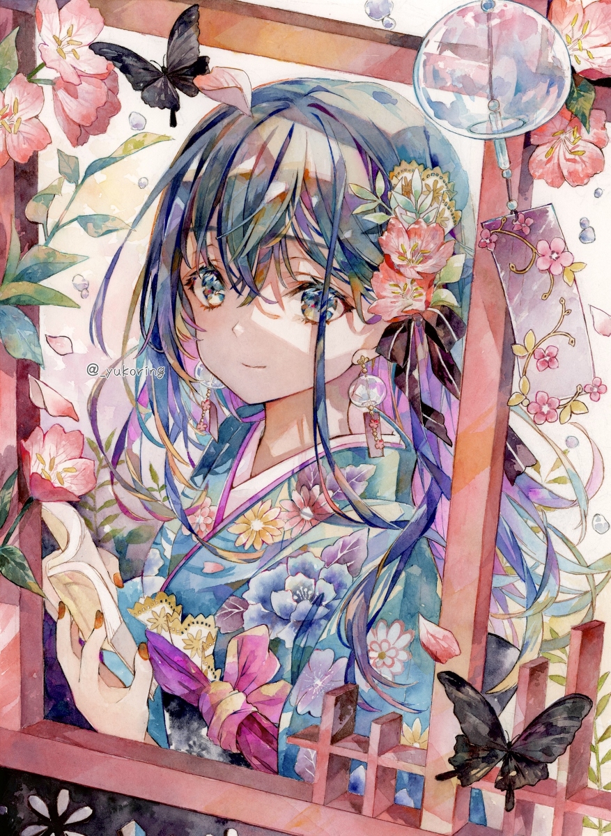 This is a pixiv picture whose title is 水彩風鈴.