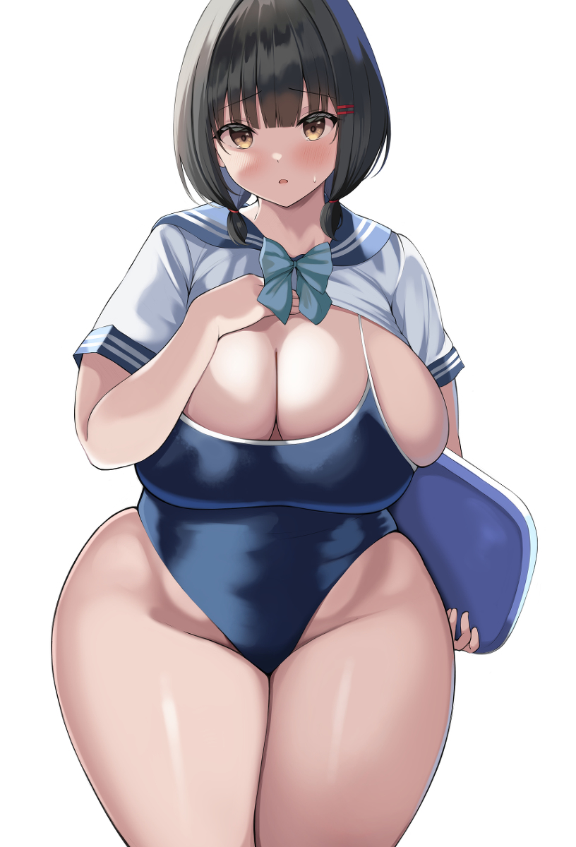 This is a pixiv picture whose title is スク水.