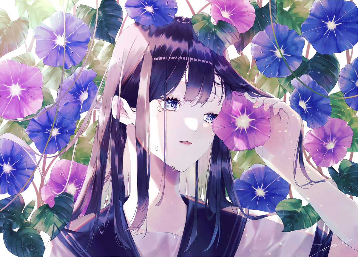 This is a pixiv picture whose title is 朝顔.