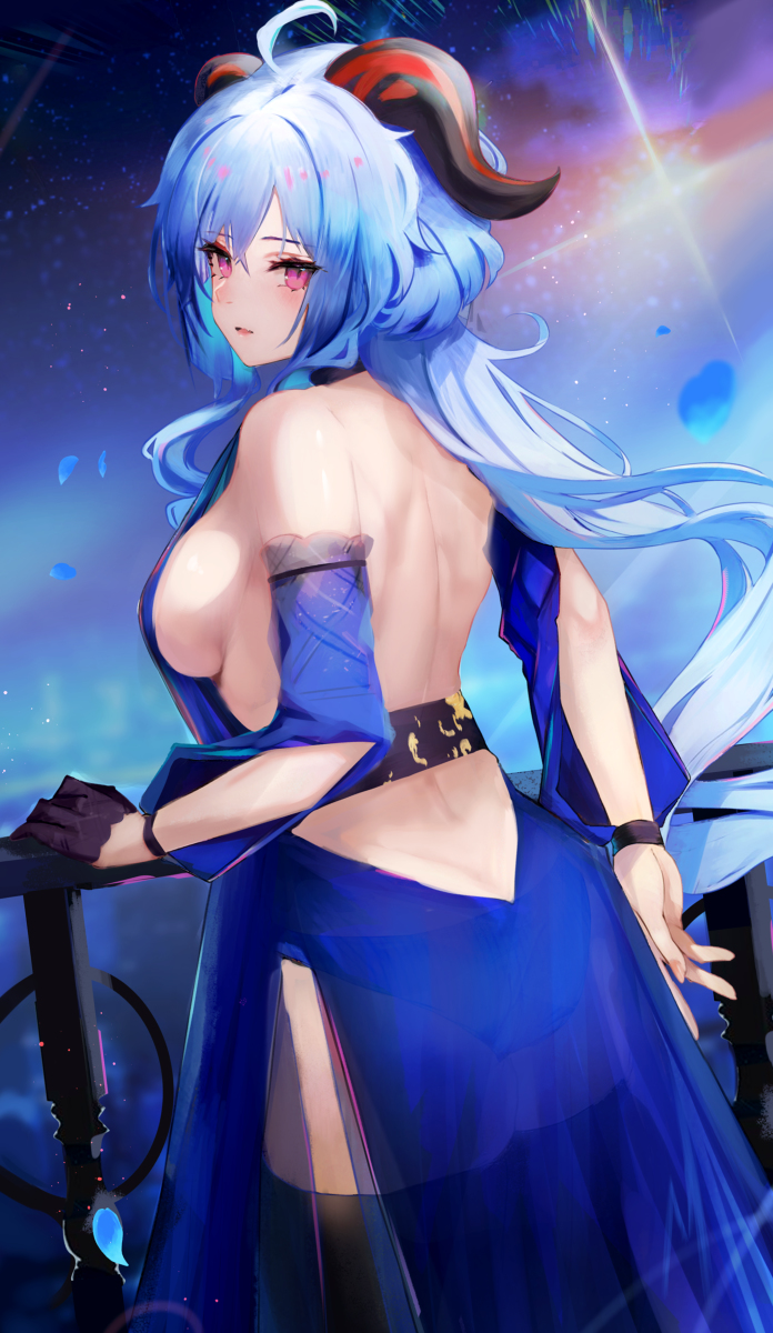 This is a pixiv picture whose title is ドレス甘雨.