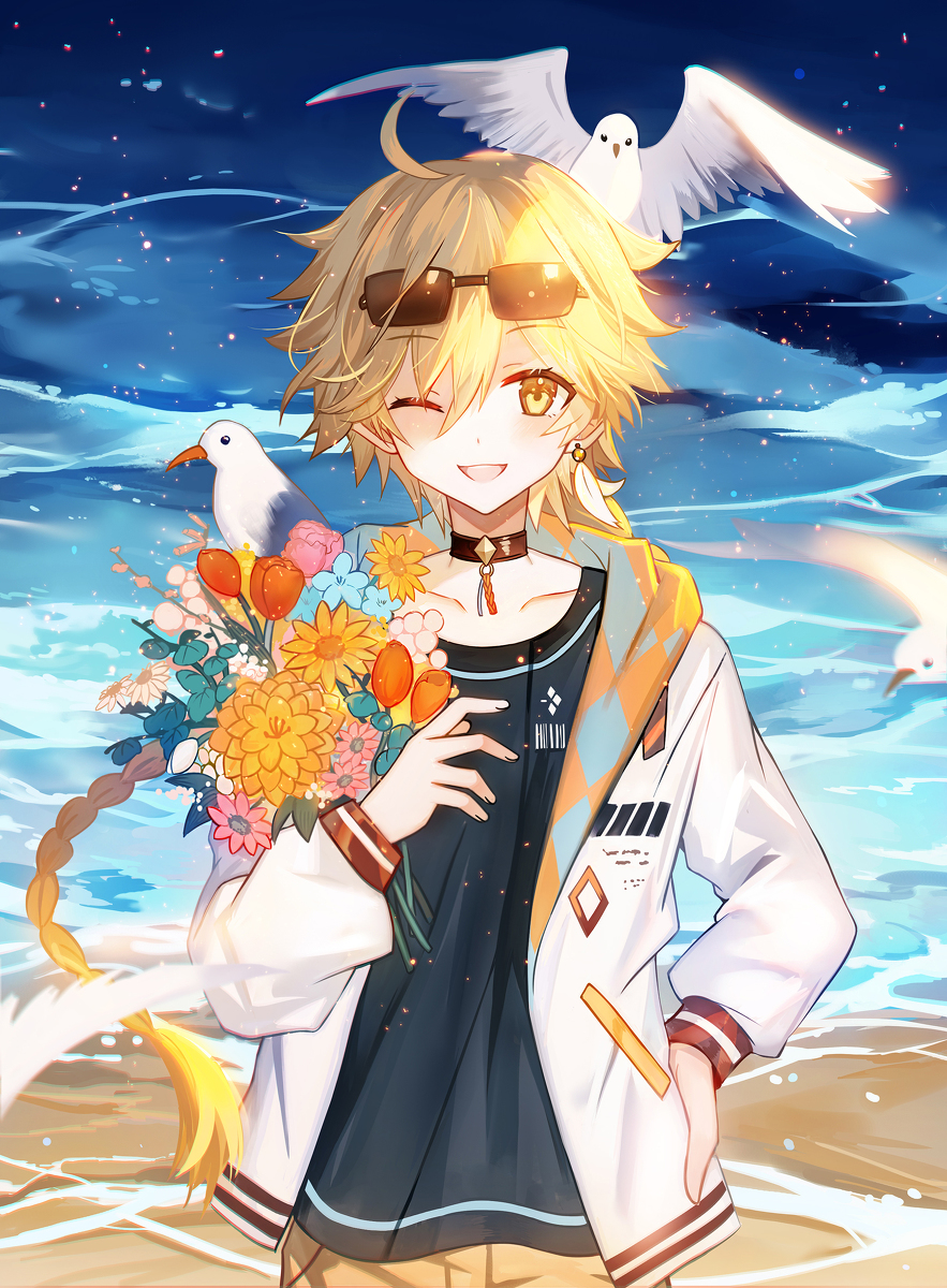 This is a pixiv picture whose title is 海と空.