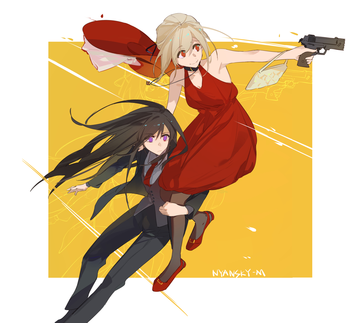 This is a pixiv picture whose title is Lycoris Recoil.