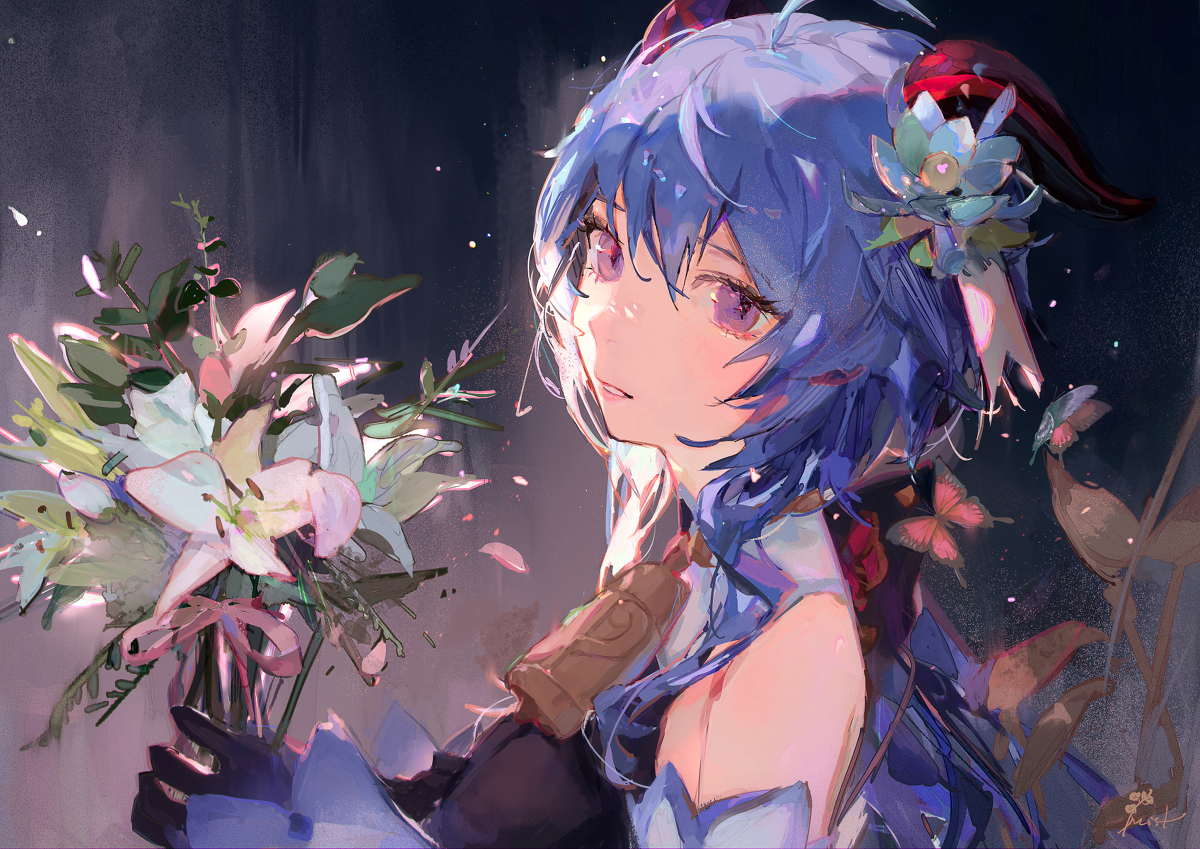 This is a pixiv picture whose title is 百合花.