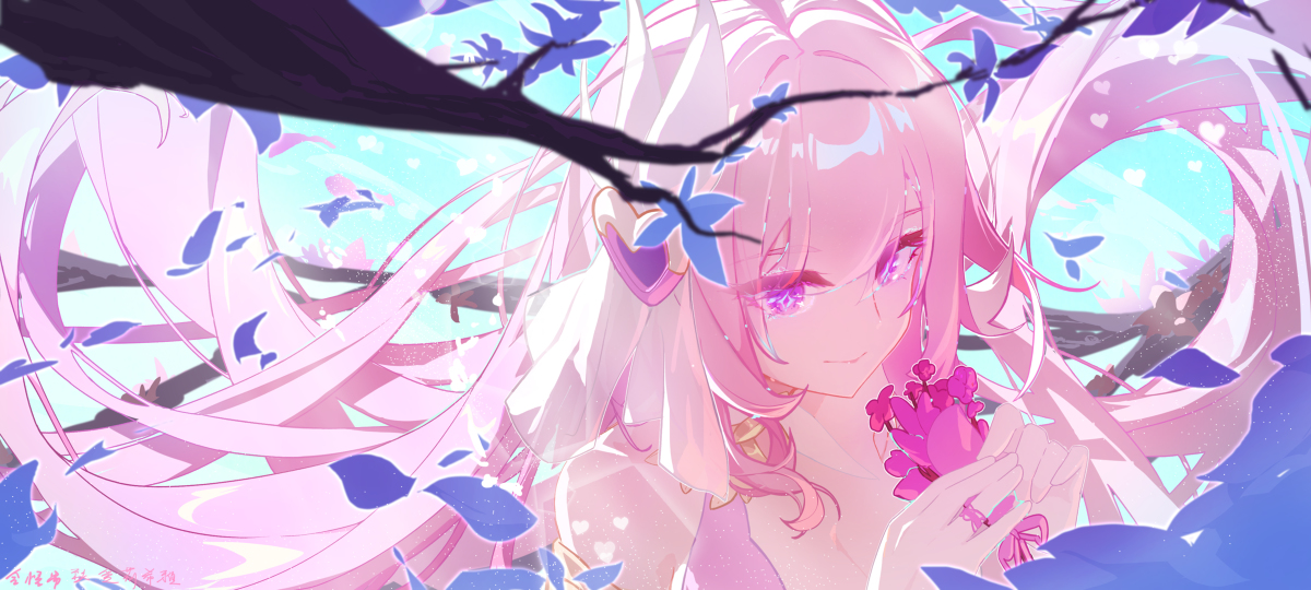 This is a pixiv picture whose title is 爱莉希雅 花海的祝福细化.