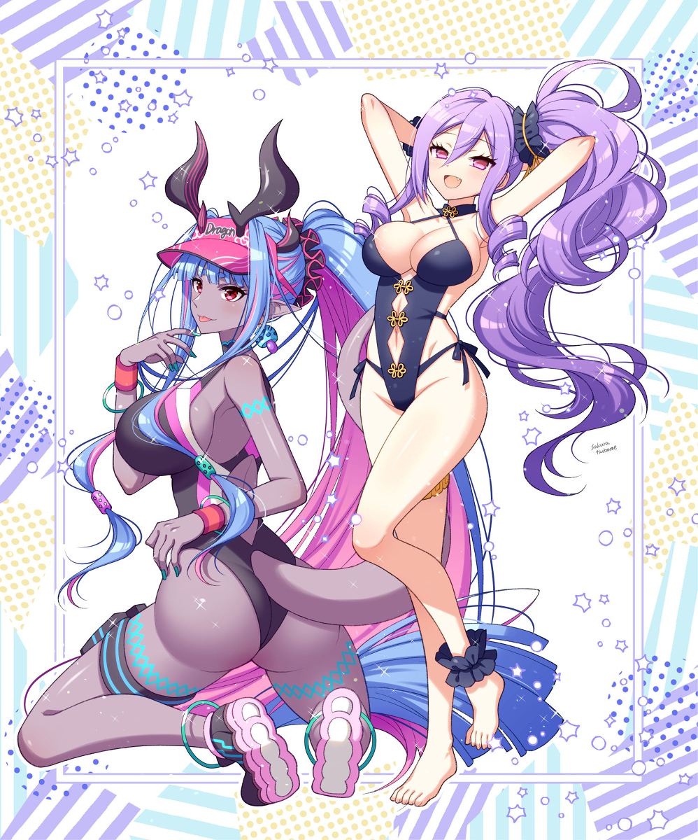 This is a pixiv picture whose title is 伊吹童子と武則天.