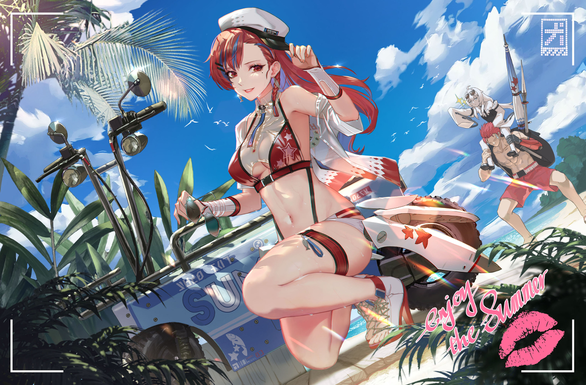 This is a pixiv picture whose title is 三头犬 小队 夏 共游记录.