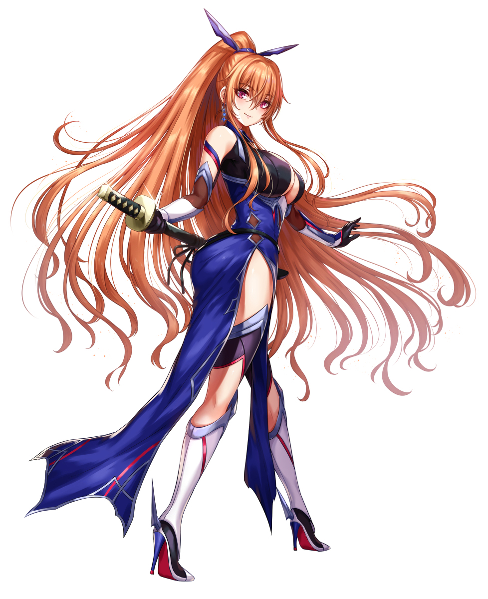 This is a pixiv picture whose title is 『アクション退魔忍』ふうま侑南.