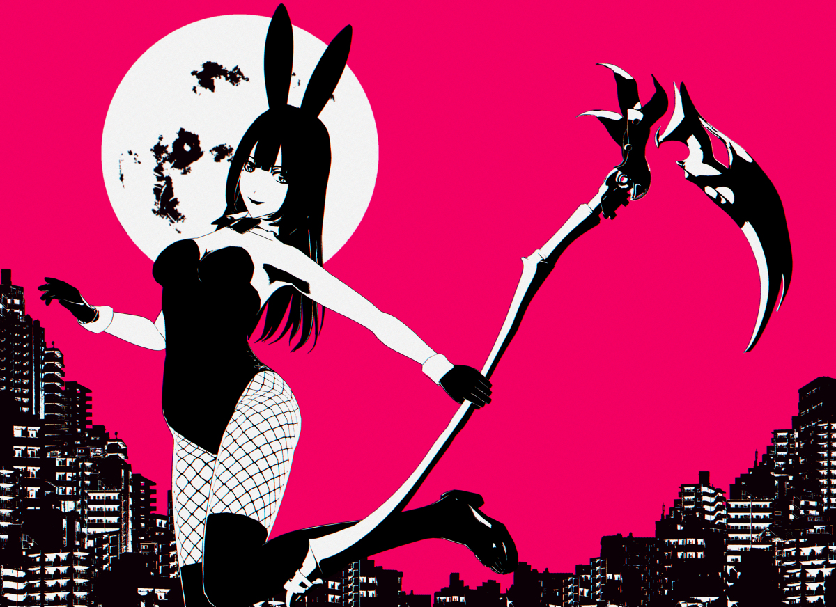 This is a pixiv picture whose title is 武装バニーガール🐰🌙.