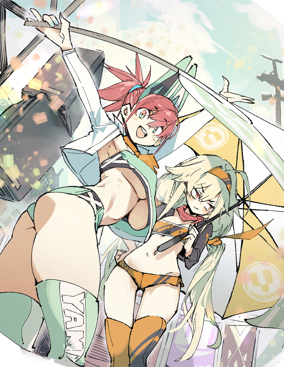 This is a pixiv picture whose title is 【強化人類アムネロ】レースクイーン.