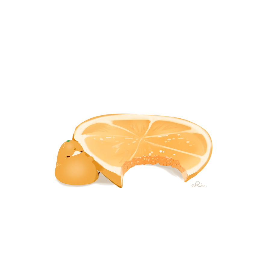 This is a pixiv picture whose title is かじられオレンジ.