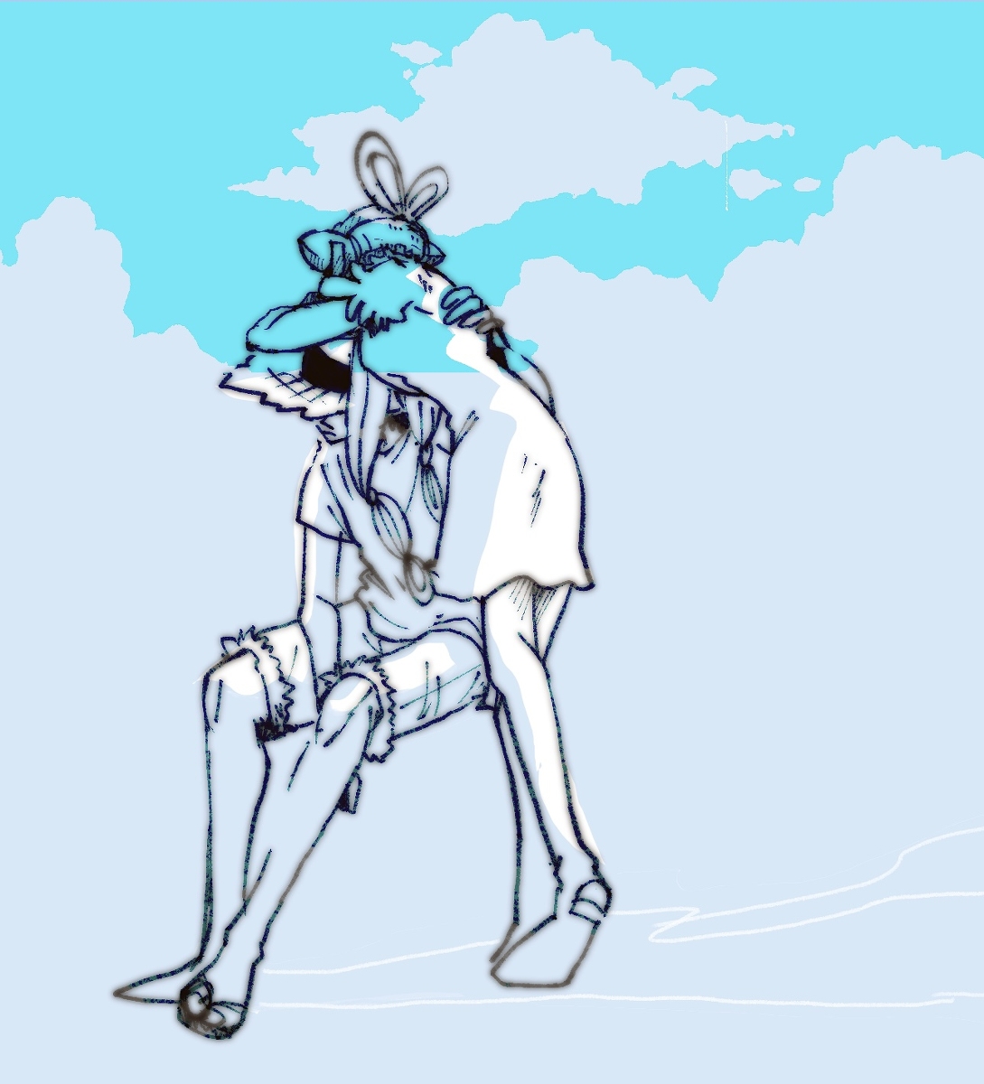 This is a pixiv picture whose title is 麦わら帽子が似合う男になるんだぞ.
