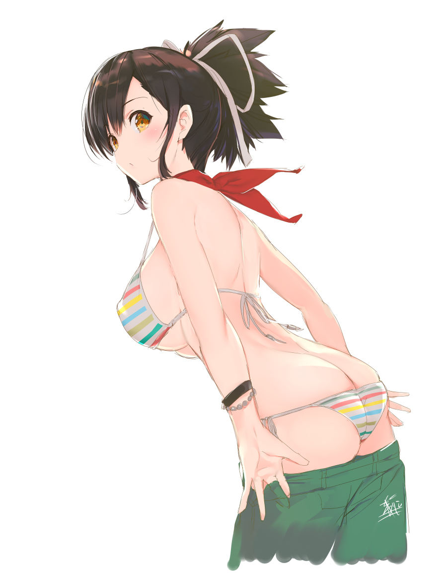 This is a pixiv picture whose title is レインボー水着.