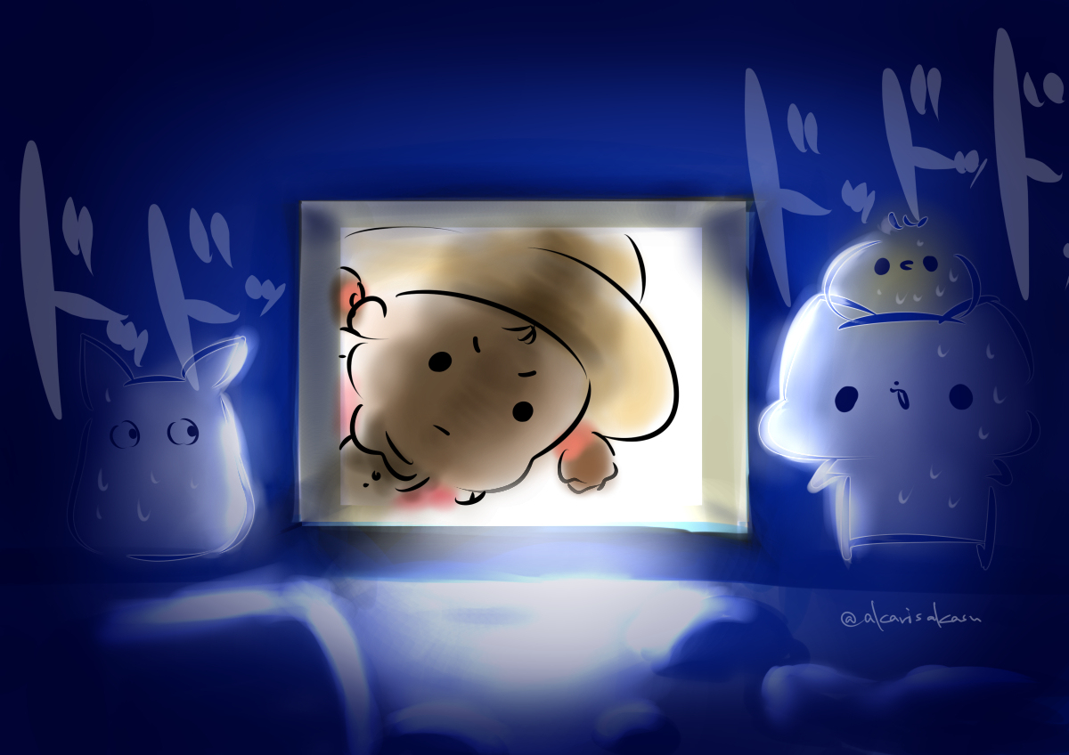 This is a pixiv picture whose title is 見つかったら、最後…！！.