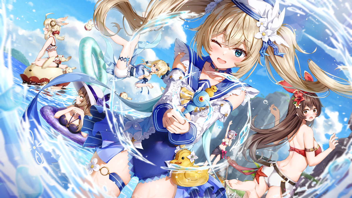 This is a pixiv picture whose title is 海！！！！！！.