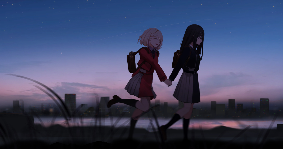 This is a pixiv picture whose title is 吹吹晚风.