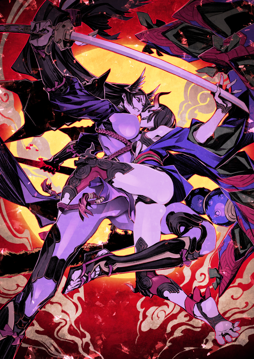 This is a pixiv picture whose title is 対の鬼.
