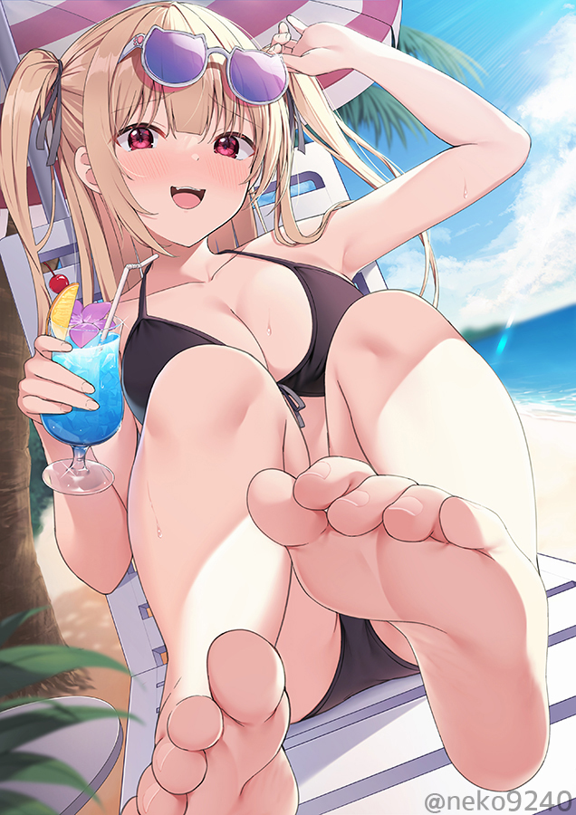 This is a pixiv picture whose title is 「早く♡（オイル塗れよ）」.