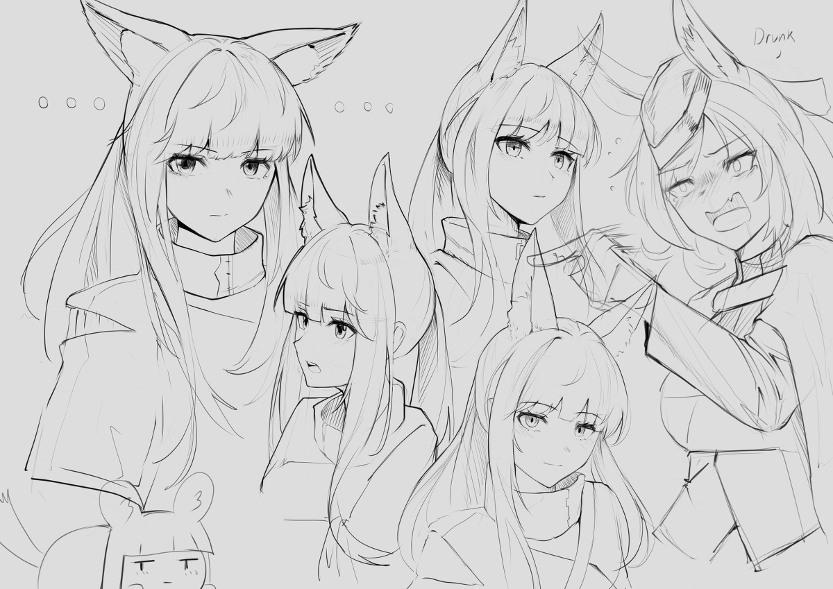 This is a pixiv picture whose title is sketch study.