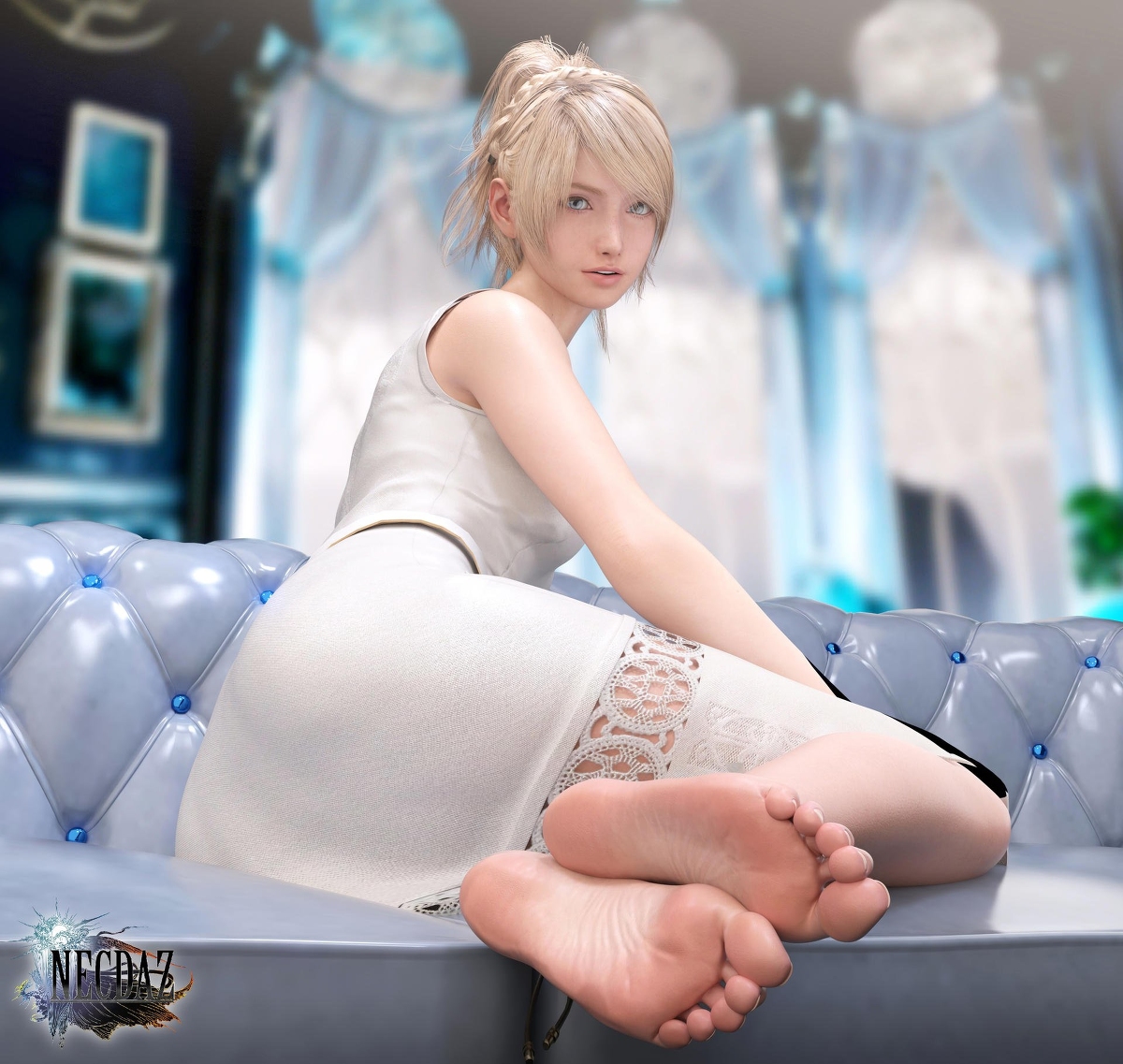 This is a pixiv picture whose title is Lunafreya (Final Fantasy 15).