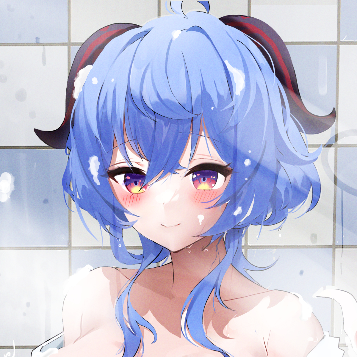 This is a pixiv picture whose title is 入浴 甘雨.