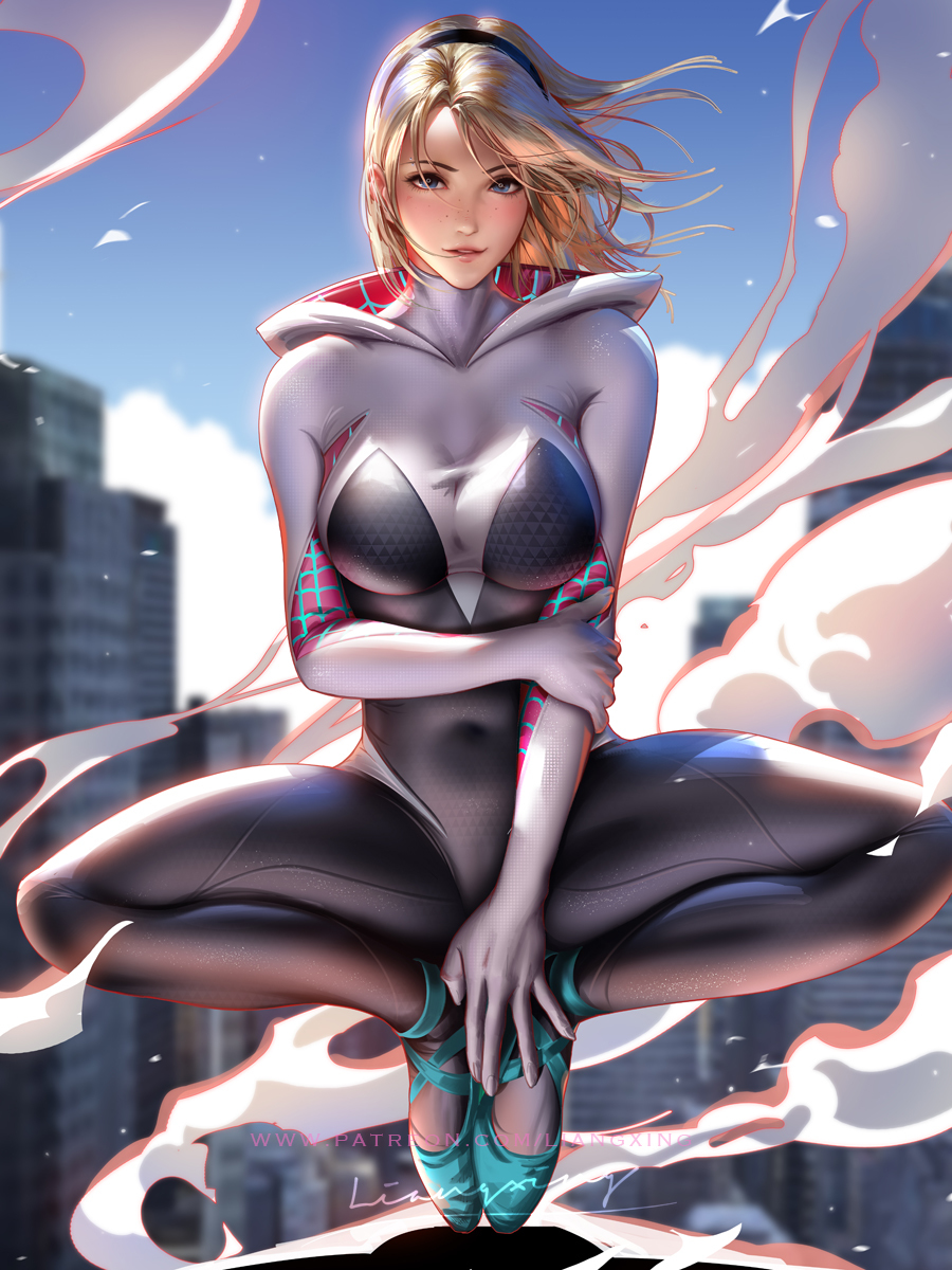 This is a pixiv picture whose title is Spider Gwen.