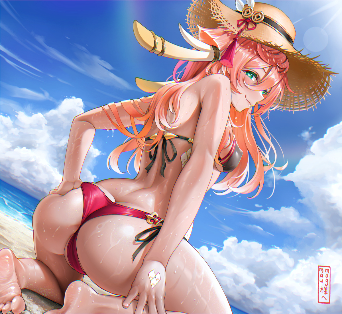 This is a pixiv picture whose title is 【リクエスト】夏の煙緋.
