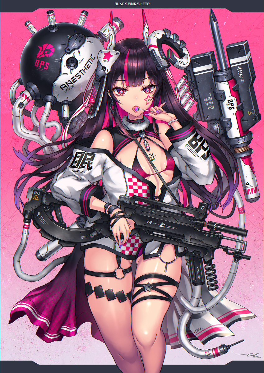 This is a pixiv picture whose title is Black.Pink.Sheep.