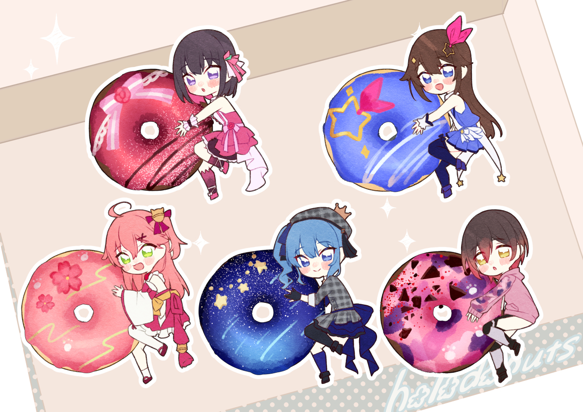This is a pixiv picture whose title is ホロドーナツ🍩 0期生セット.