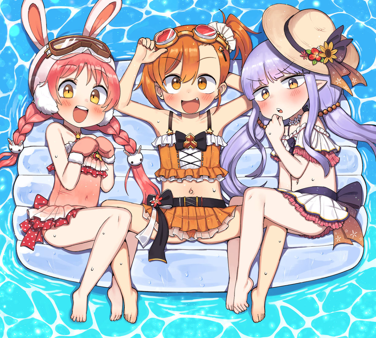 This is a pixiv picture whose title is 👩‍👩‍👧👙.