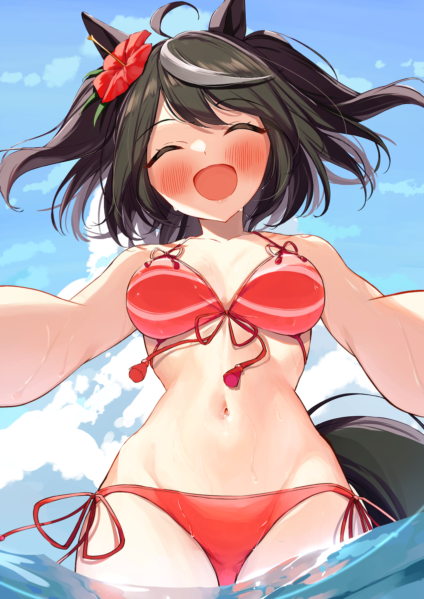 This is a pixiv picture whose title is 水着キタちゃん！④.